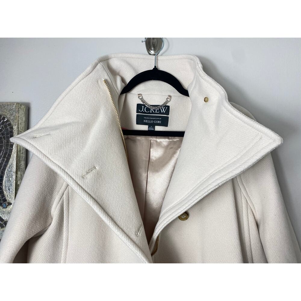 J CREW COAT 2 IVORY VILLA WOOL ITALIAN STADIUM CLOTH NELLO GORI PALE BONE CLASSY - Picture 10 of 16